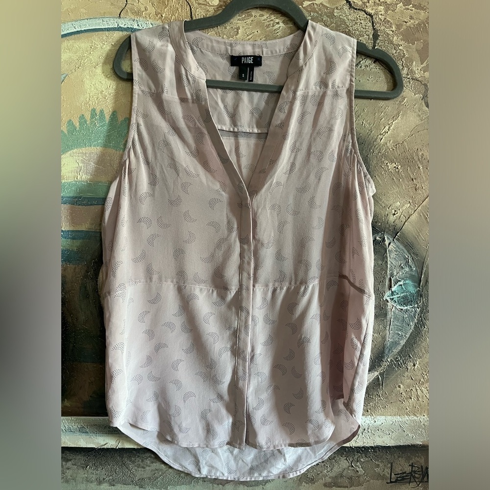 PAIGE Silk Pink Crescent Moon Blouse